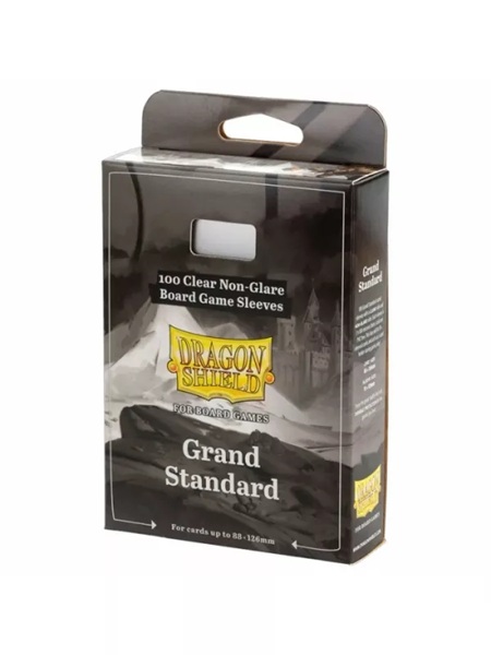 Dragon Shield Deck Protectors Clear Non-glare Board Game Sleeves: Grand Standard 100 Lommer Dragonshield Sleeves   -60210