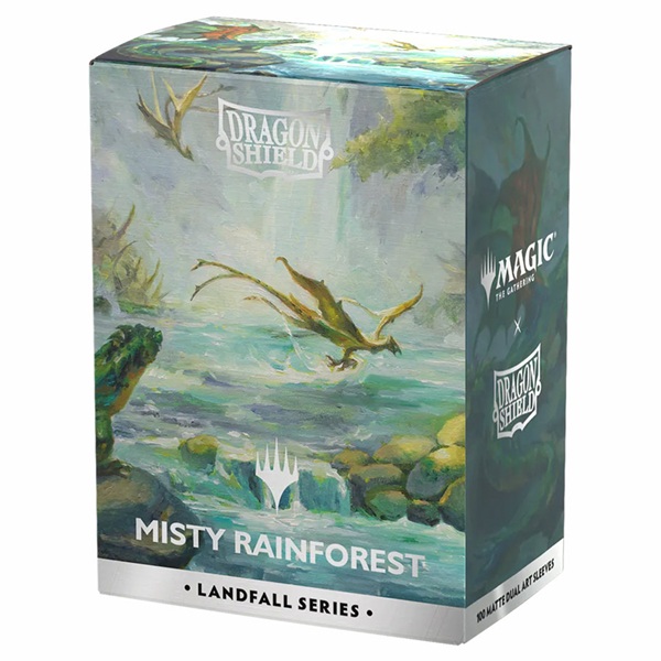 Dragon Shield Deck Protectors License Sleeves: Magic: The Gathering Landfall Series: Misty Rainforest 100 Lommer Dragonshield Sleeves -16501