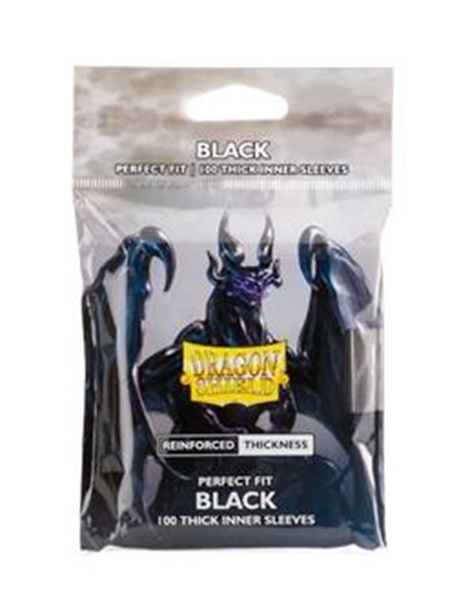 Dragon Shield Deck Protectors Perfect Fit Thick Inner Sleeves: Black  Til Standard 63x88mm Kort  100 Lommer Dragonshield Sleeves   -13005