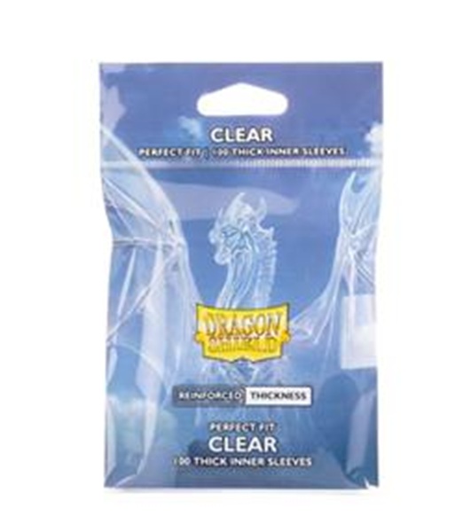 Dragon Shield Deck Protectors Perfect Fit Thick Inner Sleeves: Clear  Til Standard 63x88mm Kort  100 Lommer Dragonshield Sleeves   -13004