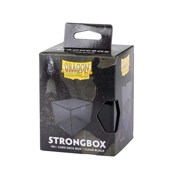 Dragon Shield Strongbox Gaming Deck Box Clear Black Sort Holder 100 Kort Dragonshield -19002