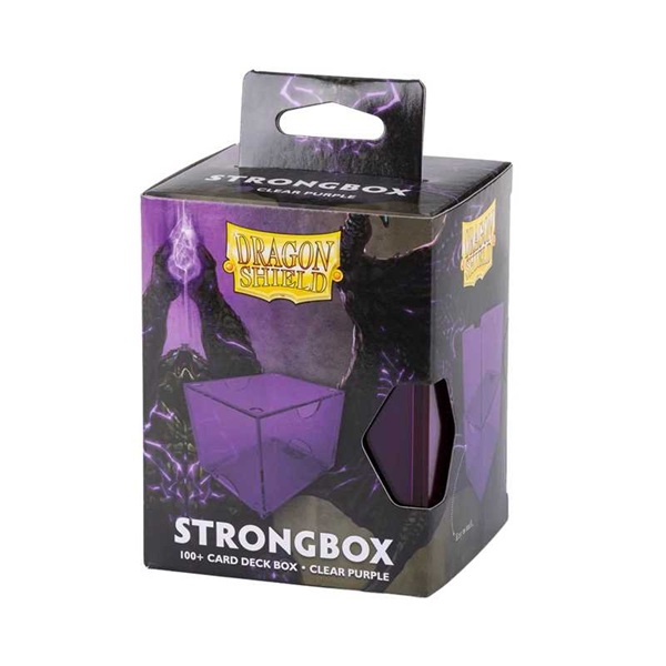 Dragon Shield Strongbox Gaming Deck Box Clear Purple Lilla Holder 100 Kort Dragonshield -19004