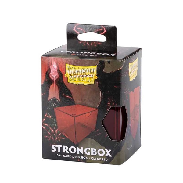 Dragon Shield Strongbox Gaming Deck Box Clear Red 195 184 Holder 100 Kort Dragonshield -19003