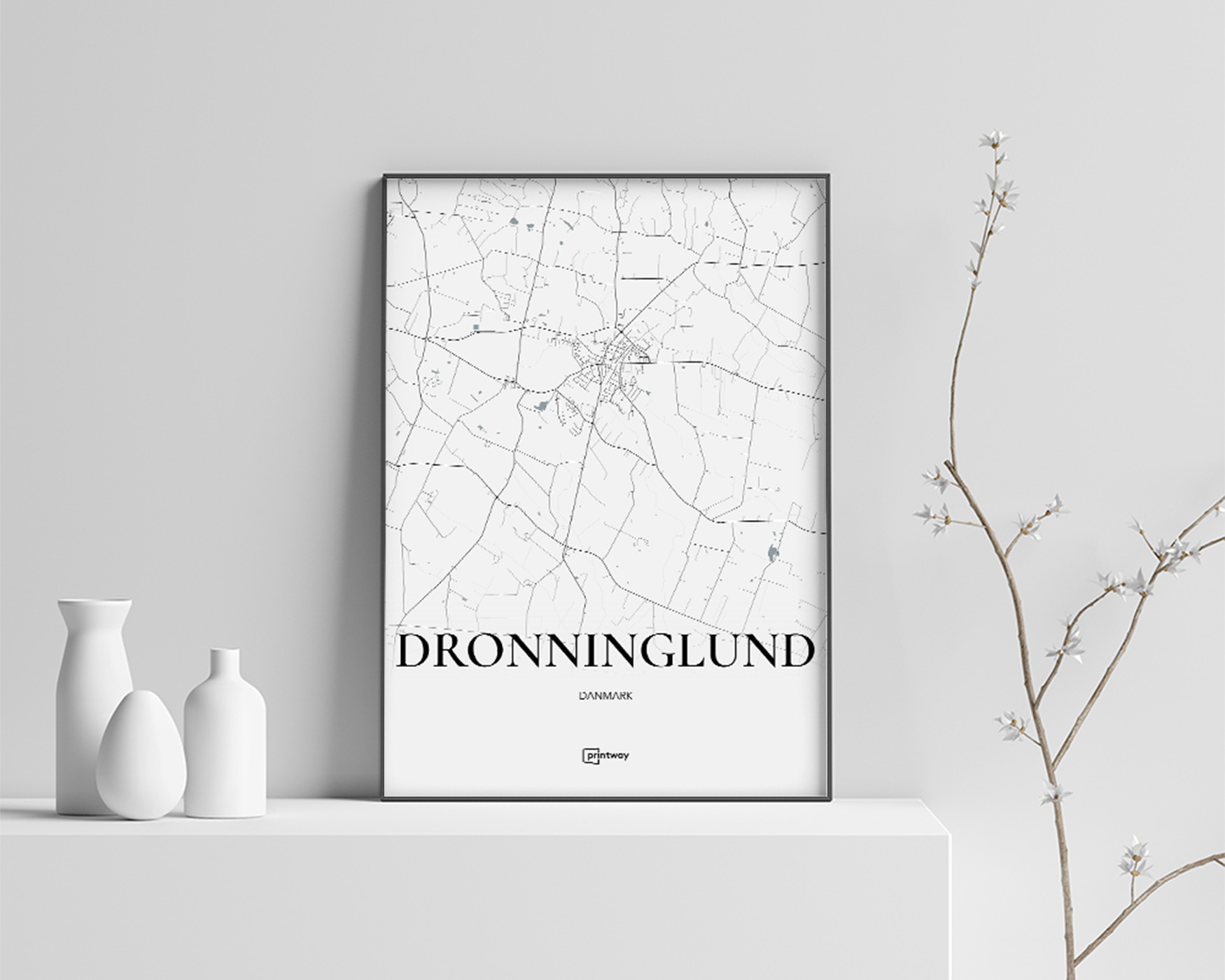 Dronninglund Plakat - Minimalistisk Design A4 til Hjemmet