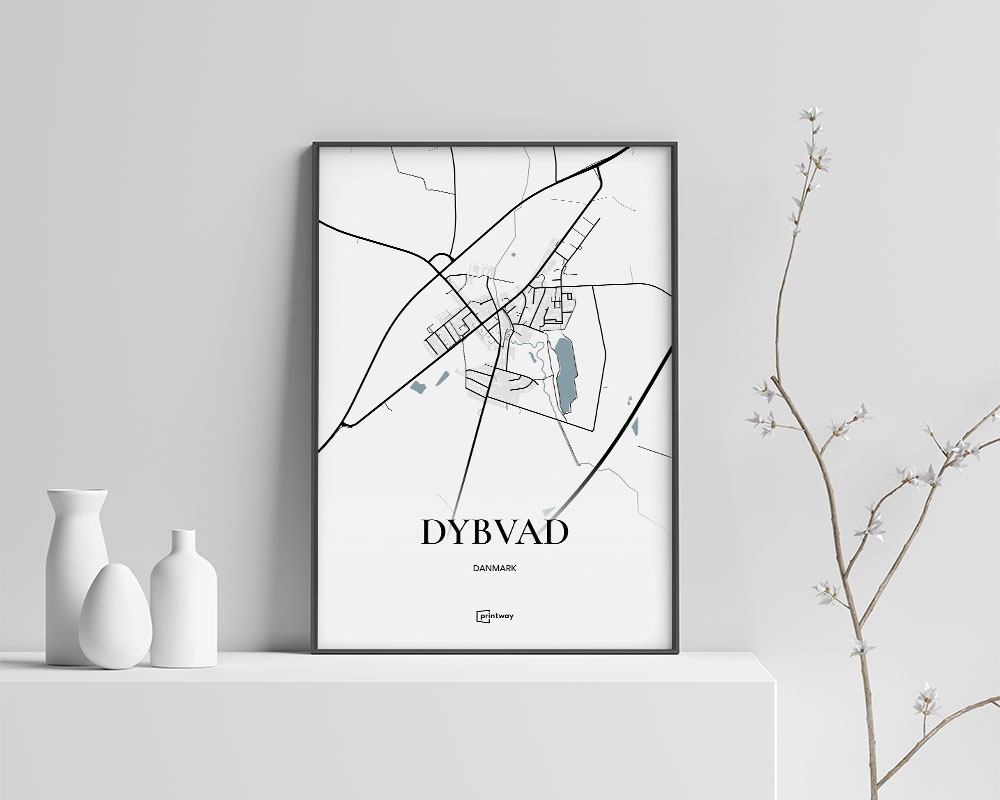 Dybvad Bykort Plakat - Minimalistisk Design A3