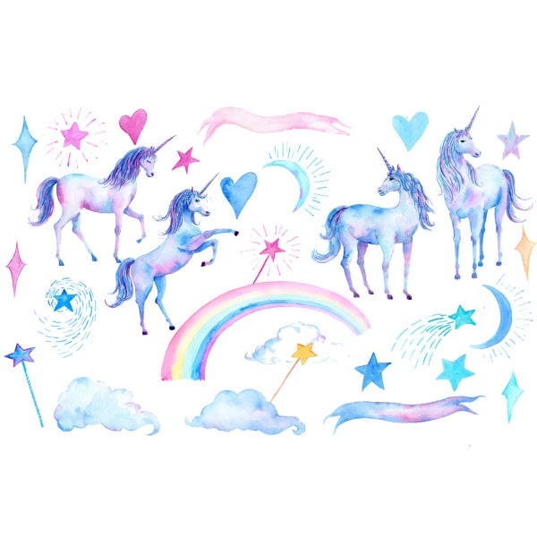 Eventyrlig Enhjørning Vægsdekoration - Magisk Wallsticker