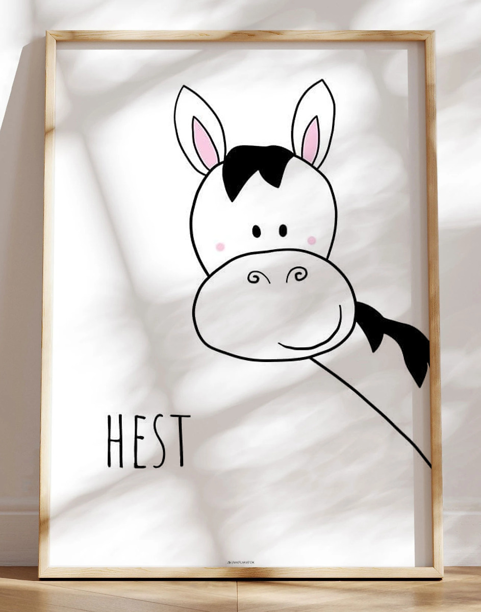 Enkel Børneplakat Med Hest