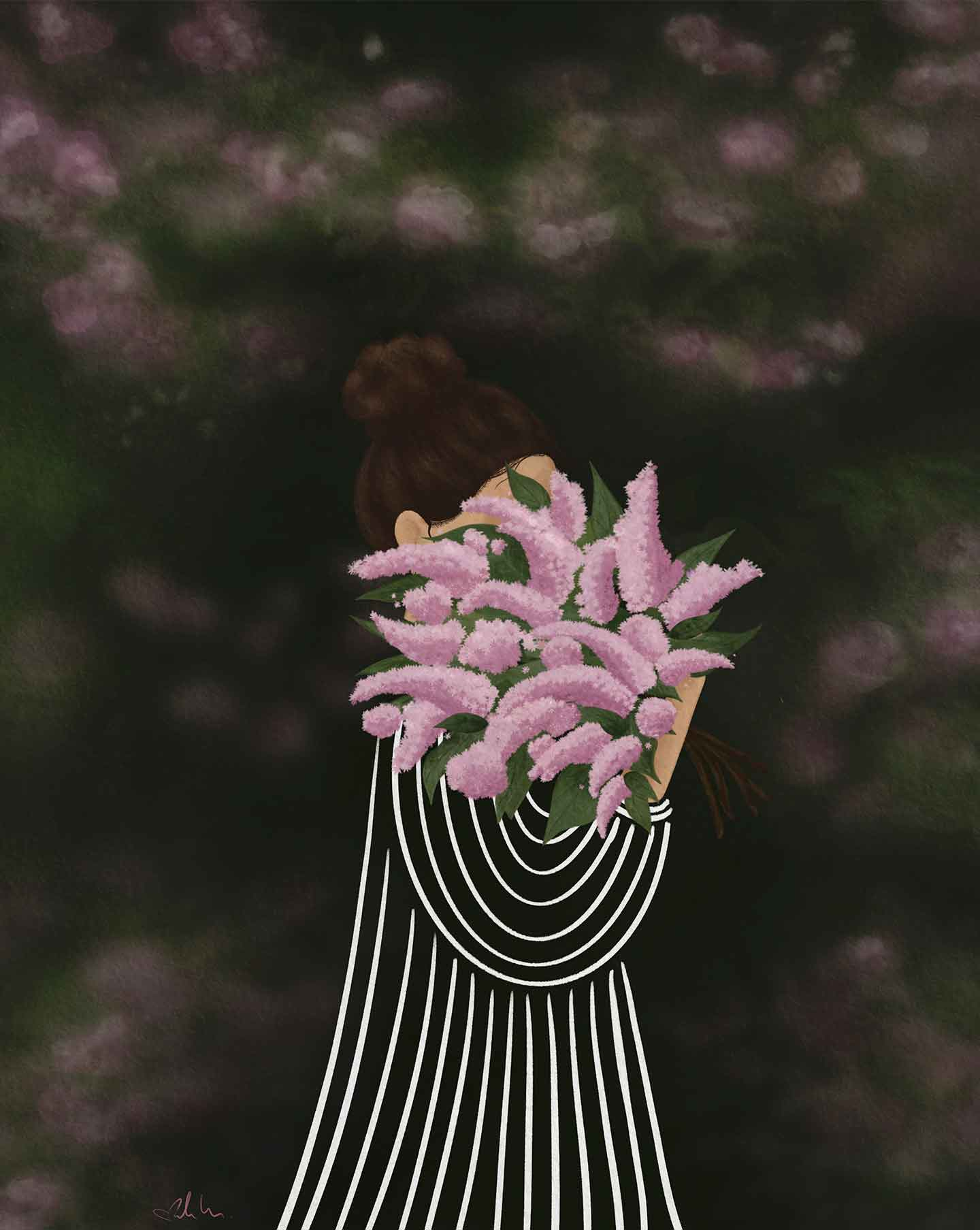 Aftenblomst Plakat – Magisk Kunst til Dit Hjem