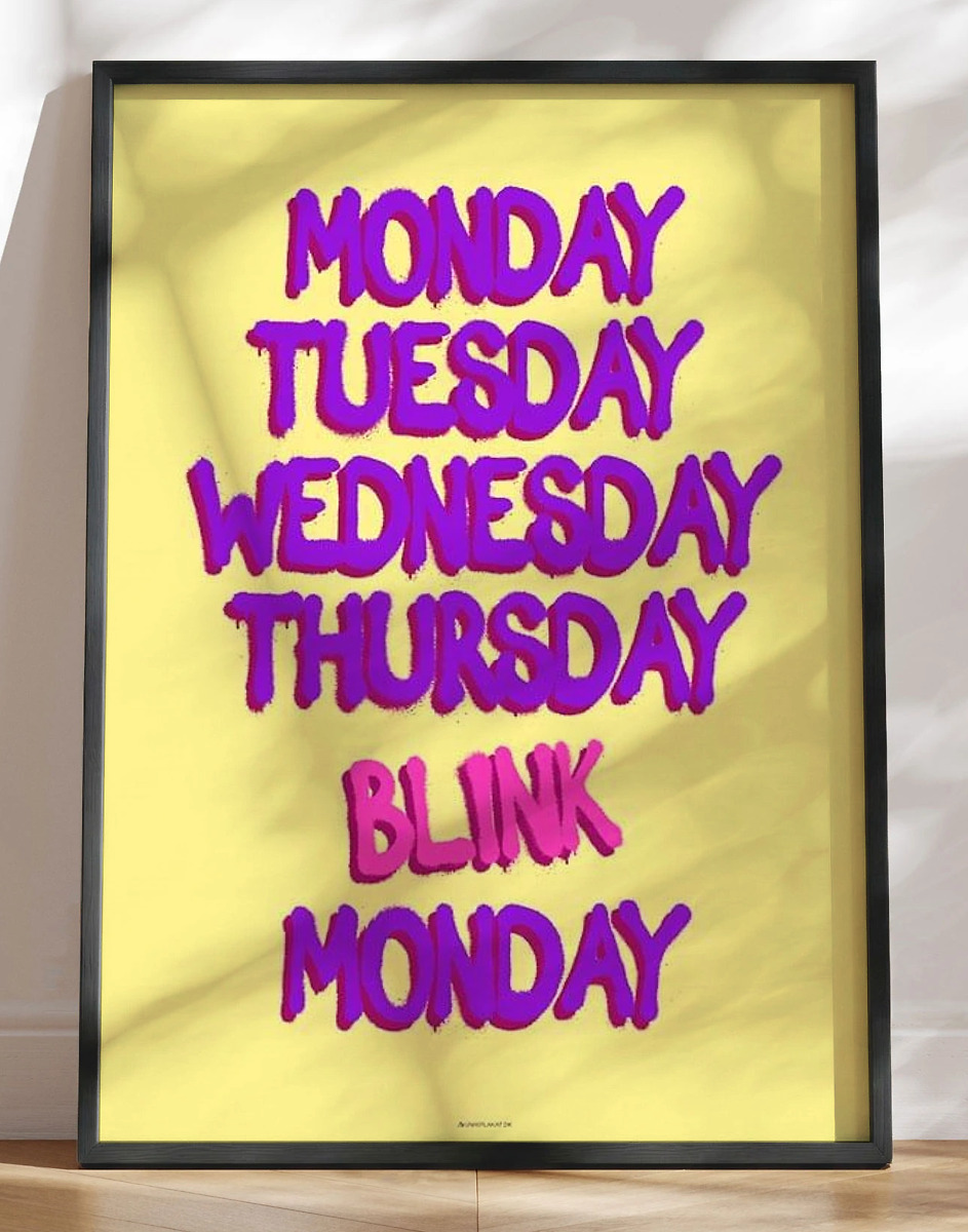 Farverig Tekstplakat Blink Monday