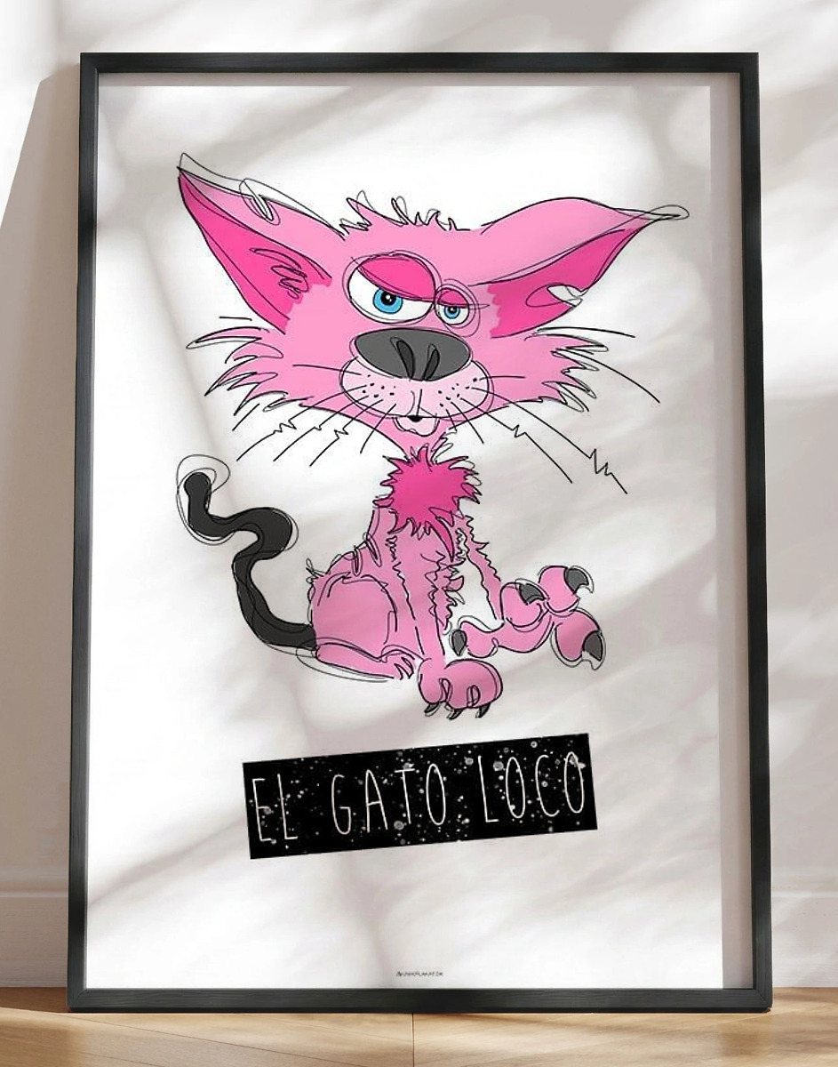 Farverige Plakat   Gato Loco
