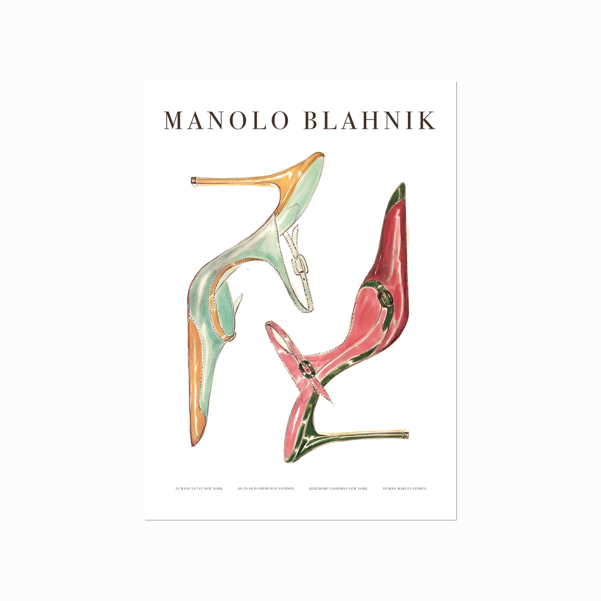 Modeplakat Manolo Blahnik – Unik indretning til hjemmet
