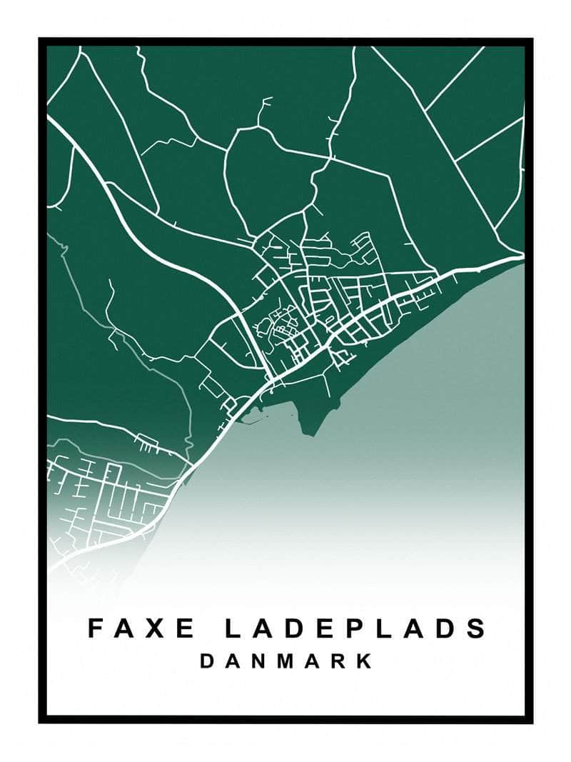 Faxe Ladeplads Kortplakat – Udforsk Byens Skønhed