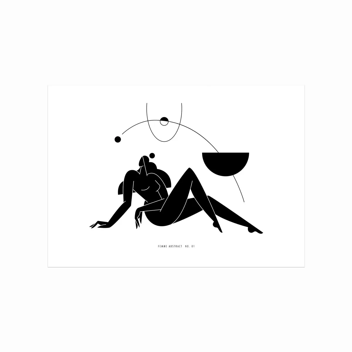 Femme Abstract Plakat – Tidløs Elegance i Sort/Hvid