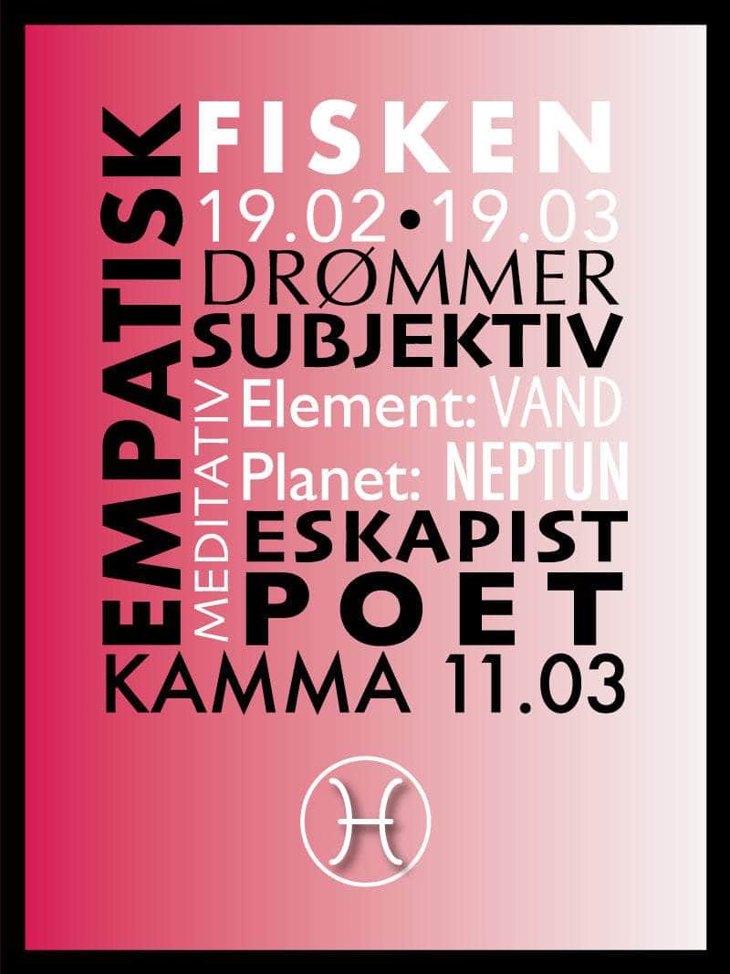 Fiskens Stjernetegn Plakat – Elegant Værdier Dekoration