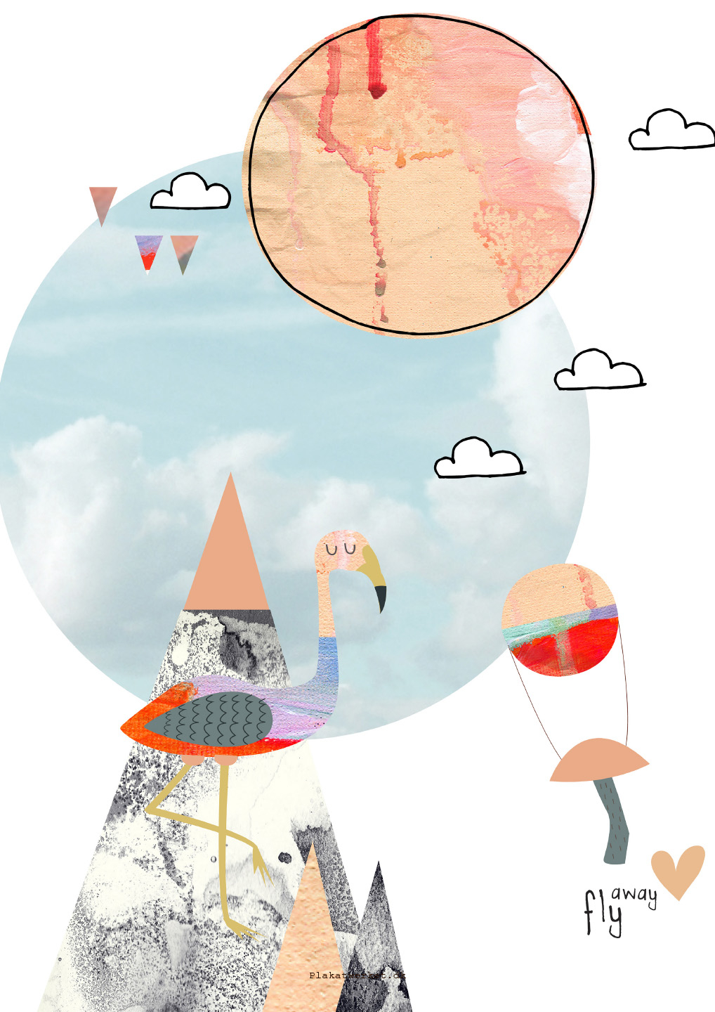 Fly Away Girl Plakat – Farverig Kunst til Børneværelset