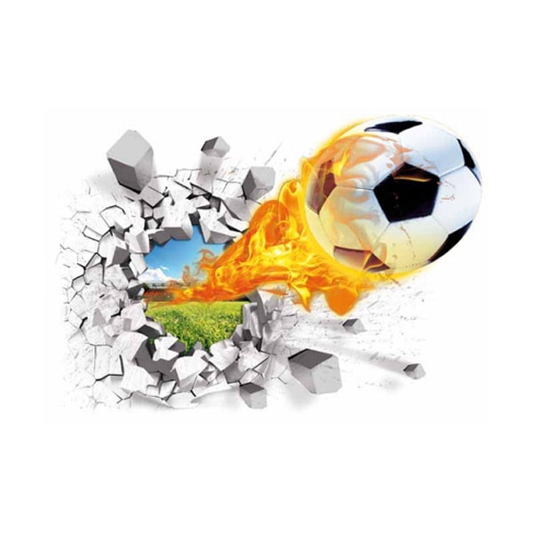 Fodbold Wallsticker - Huller i Væggen 70x50cm Tilbud!