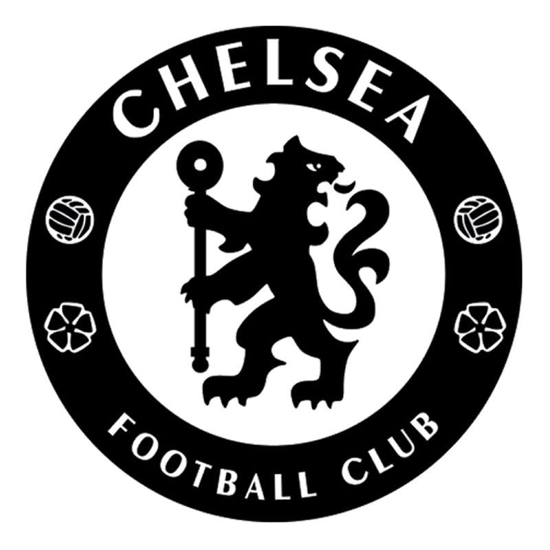 Chelsea Vægklistermærke med Logo – Sort 60x60cm til Fans