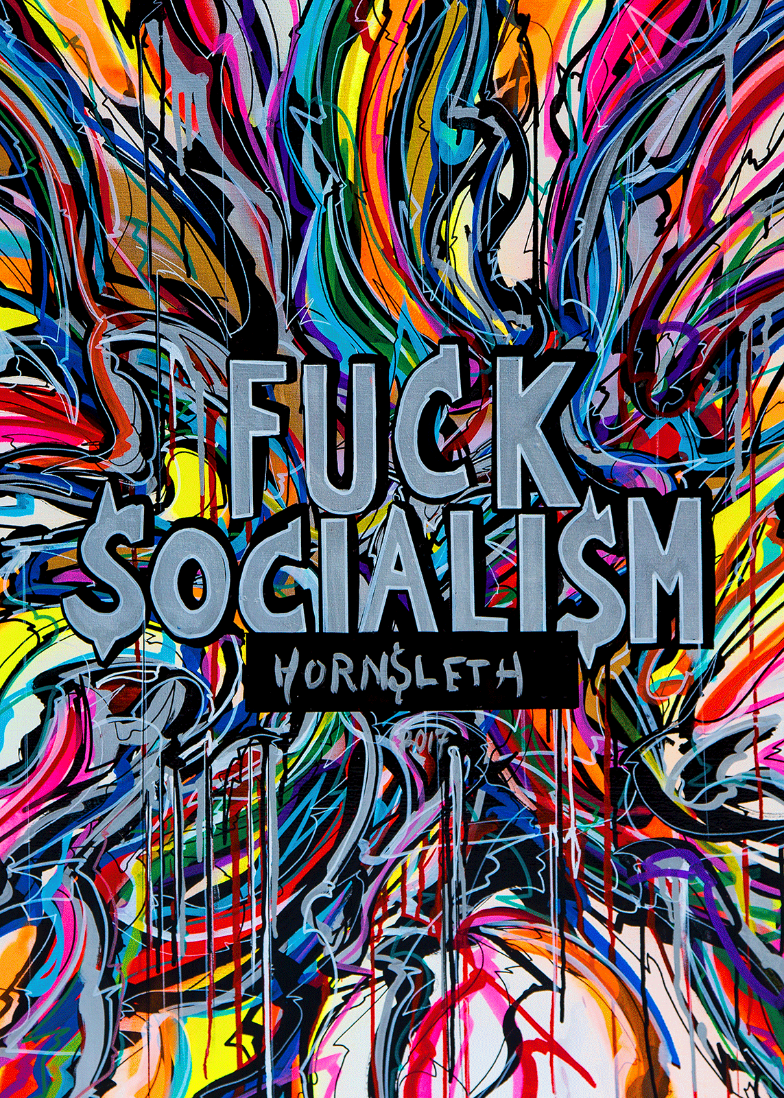 Hornsleth: Provokerende "Fuck Socialism" Kunstplakat til salg