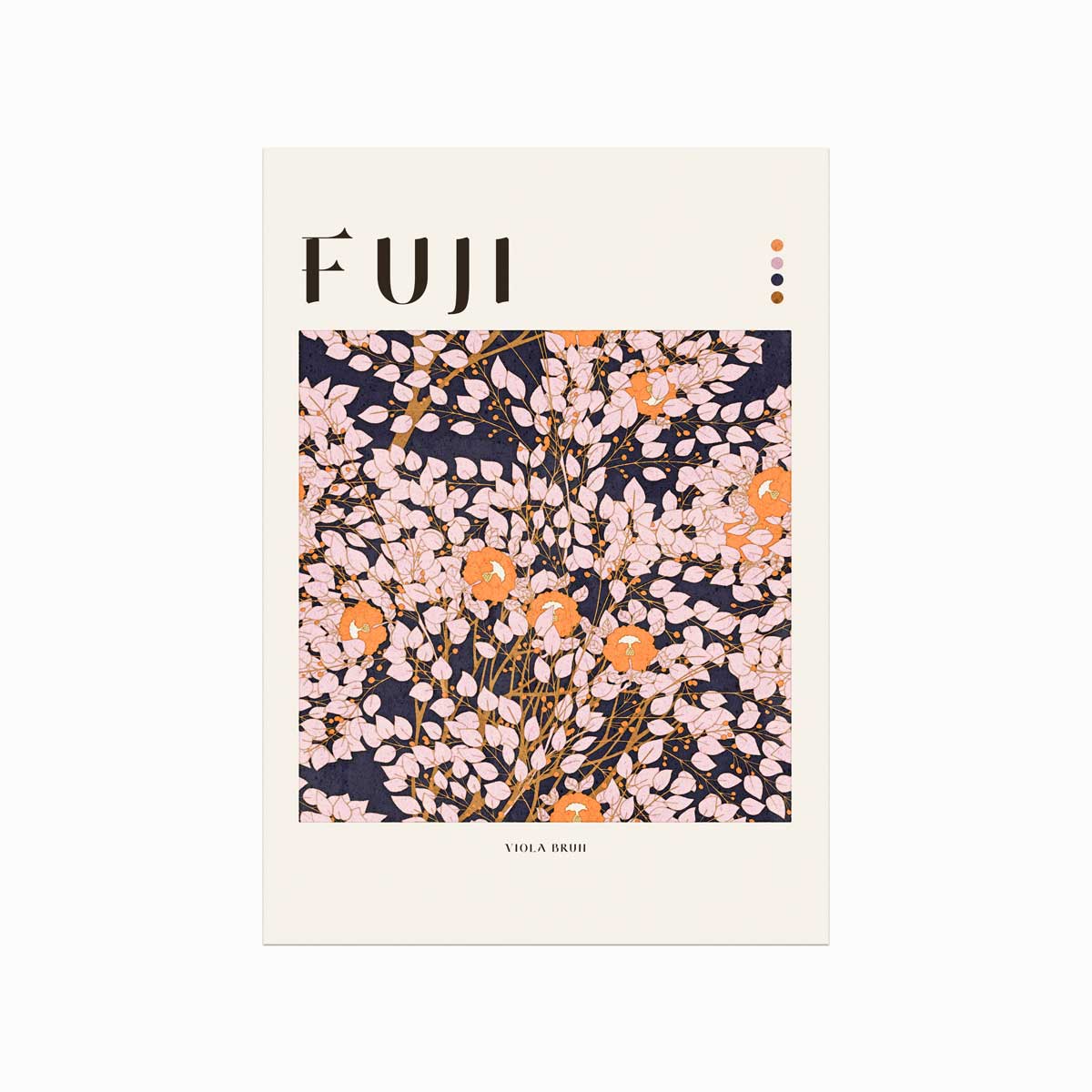 Farverig Fuji Plakat – Eksklusiv Kunst fra Viola Brun