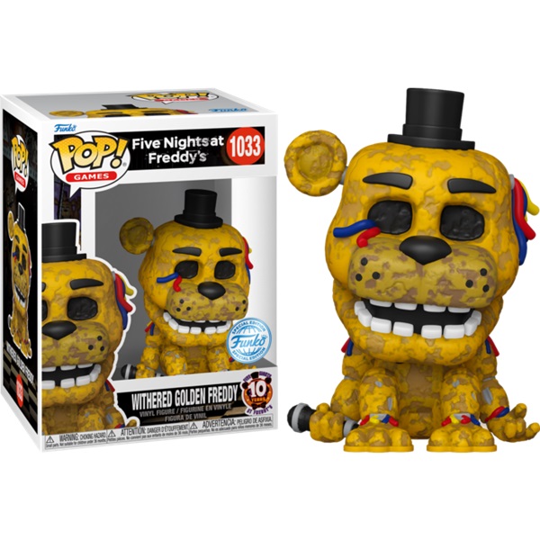 Funko Pop: Five Nights Freddy 10th Anniversary Withered Golden Freddy 1033 Vinyl Figure 9cm