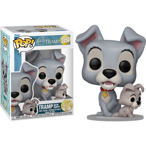 Funko Pop: Lady And The Tramp 70th Anniversary Tramp With Puppy 1554 Vinyl Figure 9cm