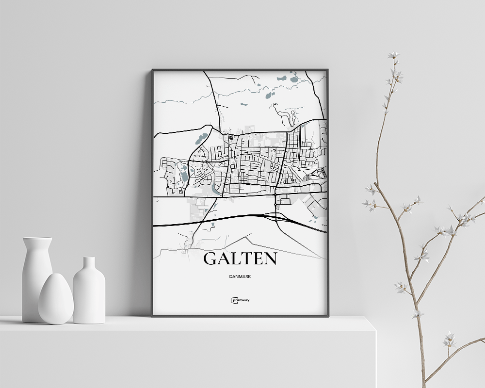 Galten Bykort Plakat – Stilrent Design til Dit Hjem