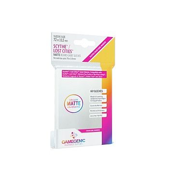 Gamegenic Matte Boardgame Sleeves: Scythe Lost Cities  Magenta Code  72   112   Clear  Transparent   60 Kortlommer