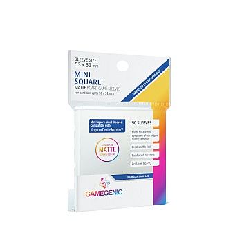Gamegenic Matte Mini Square-sized Sleeves: 53   53   Clear  Transparent   50 Kortlommer