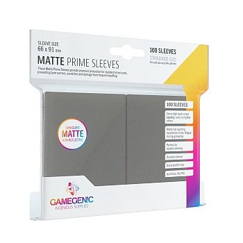 Gamegenic Matte Prime Sleeves: Dark Gray    195 184 Rkegr 195 165   100 Kortlommer