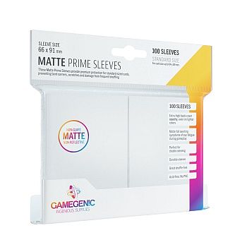 Gamegenic Matte Prime Sleeves: White  Hvid   100 Kortlommer