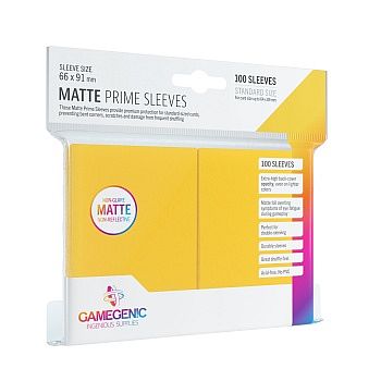 Gamegenic Matte Prime Sleeves: Yellow  Gul   100 Kortlommer
