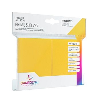 Gamegenic Prime Sleeves: Yellow  Gul   100 Kortlommer