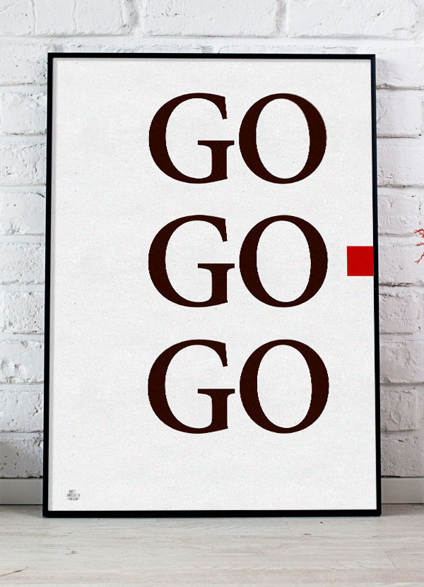 Rød Go Go Go-plakat - Energisk opfordring til handling!