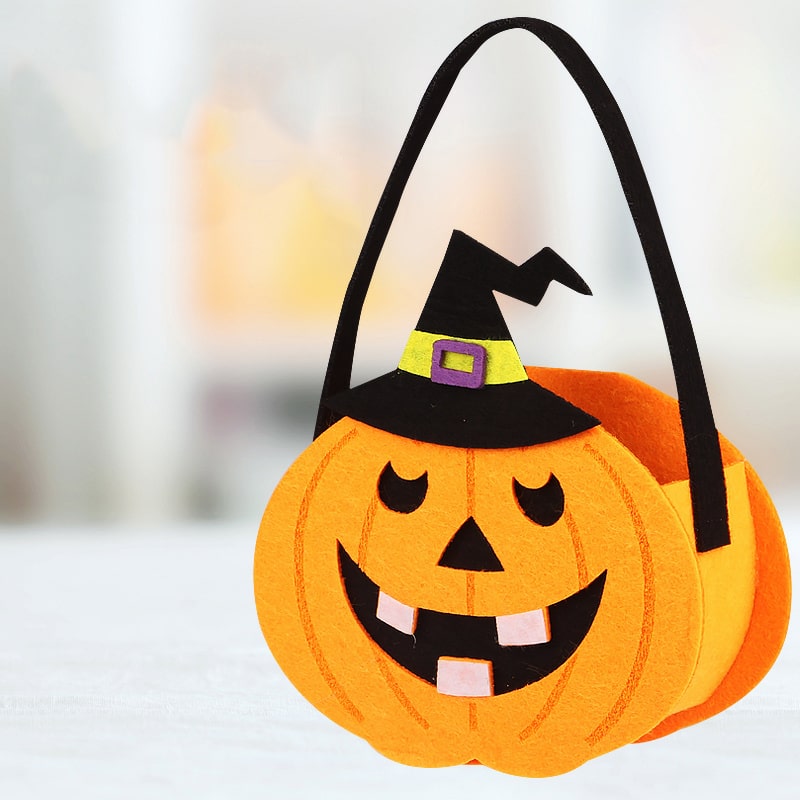 Græskar Slikspand i Filt – Uundgåelig til Halloween!