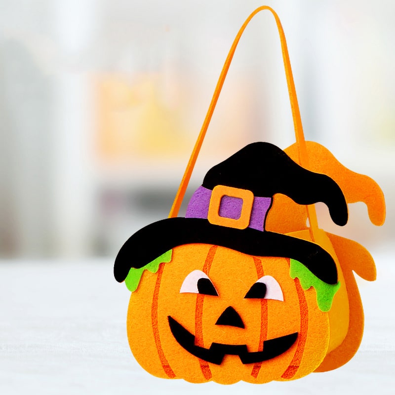 Græskar Filt Slikspand til Uforglemmelig Halloween Fest