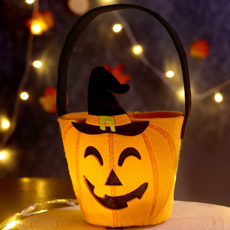 Græskar Slikspand i Filt til Halloween – Sjovt og Festligt!