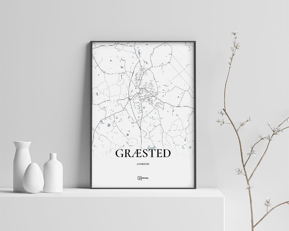 Græsted Bykort Plakat - Stilrent Design til Dit Hjem