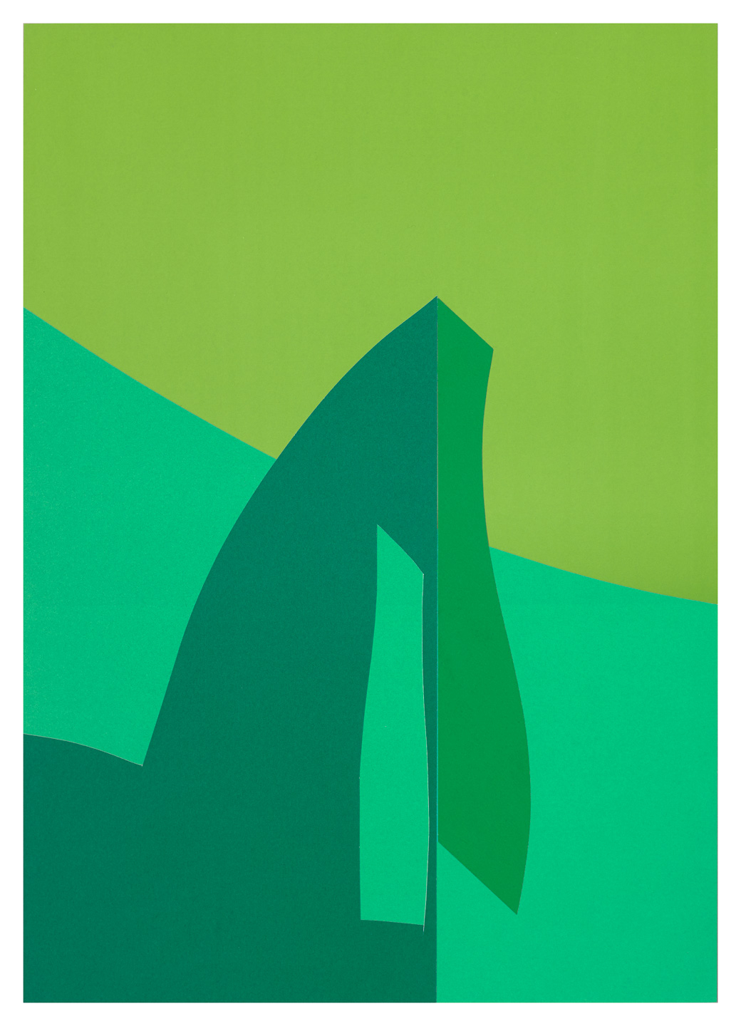 Grøn Paperart Plakat – Unik Grafisk Kunst til Dit Rum