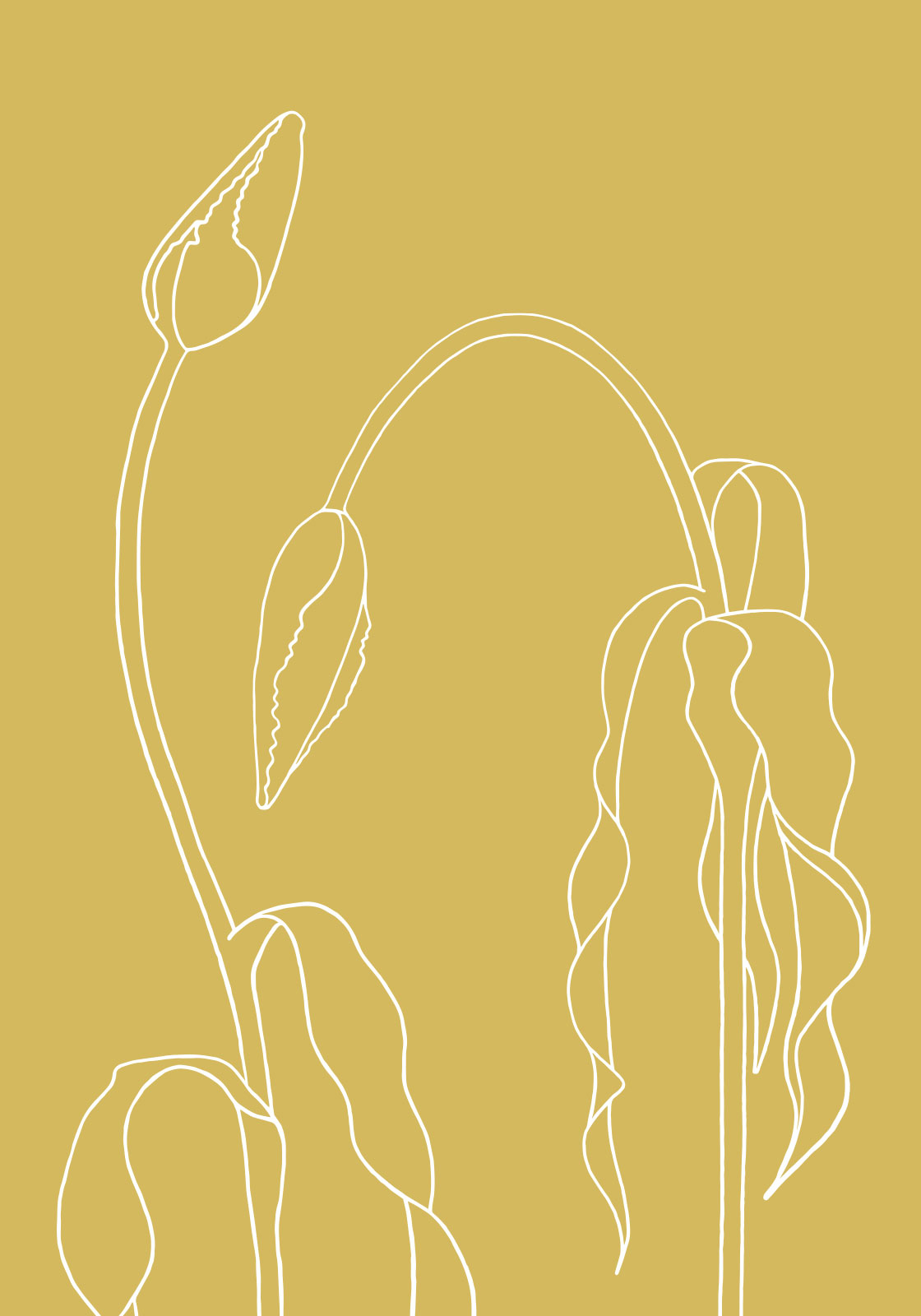 Gul Tulipan Illustration - Smuk Kunst til Boligindretning