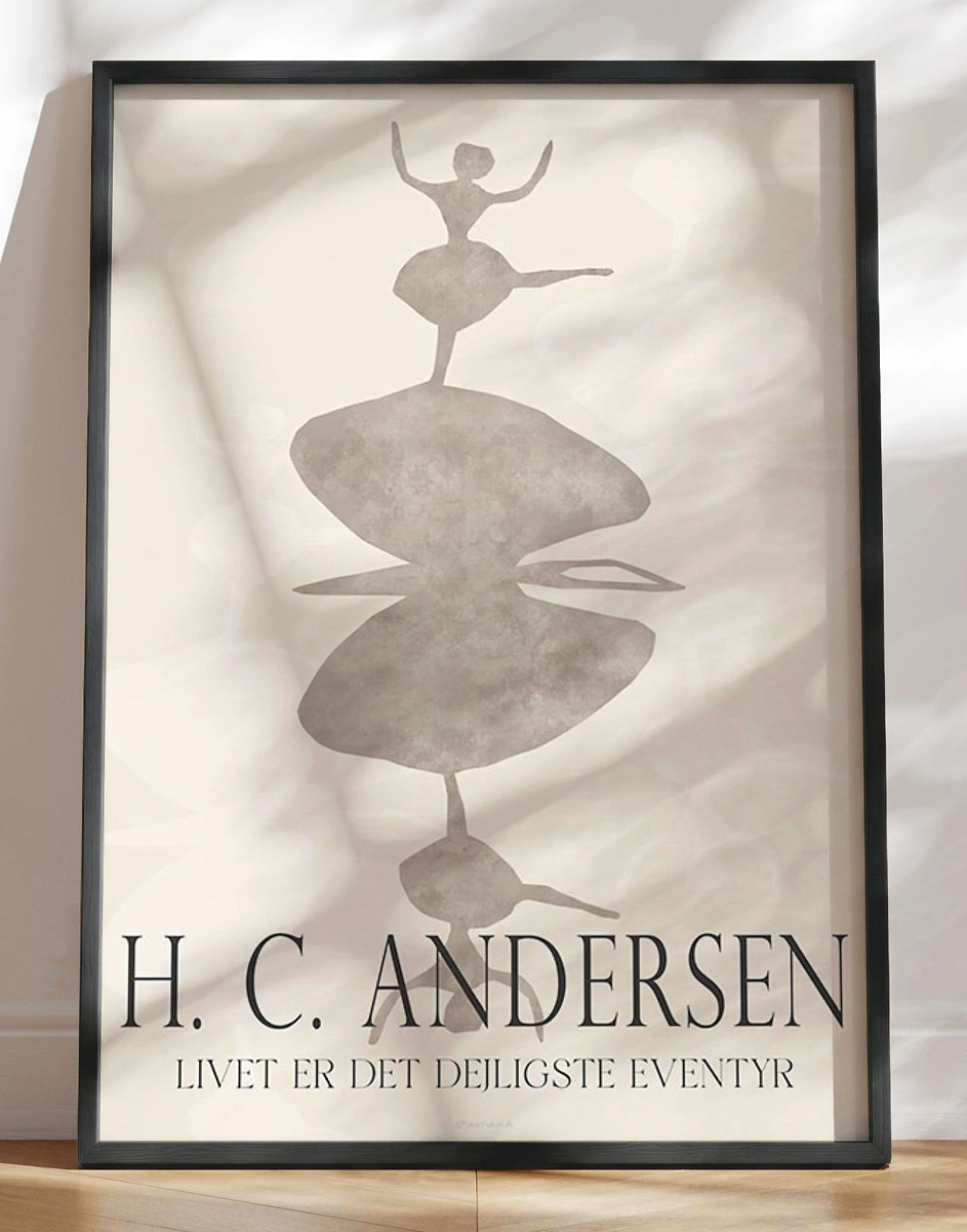 Andersen Papirklip Plakat Ballerina   Sommerfuglevinge