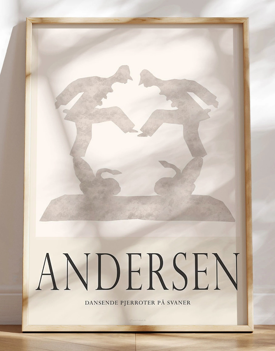 Andersen Papirklip Plakat Dansende Pjerroter   Svaner