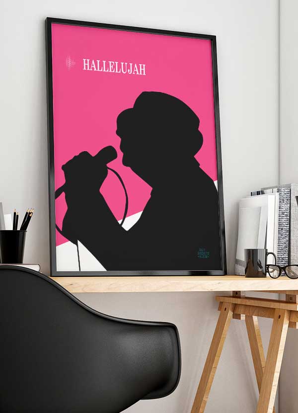 Hallelujah-plakat i pink - Hyldest til musik og liv