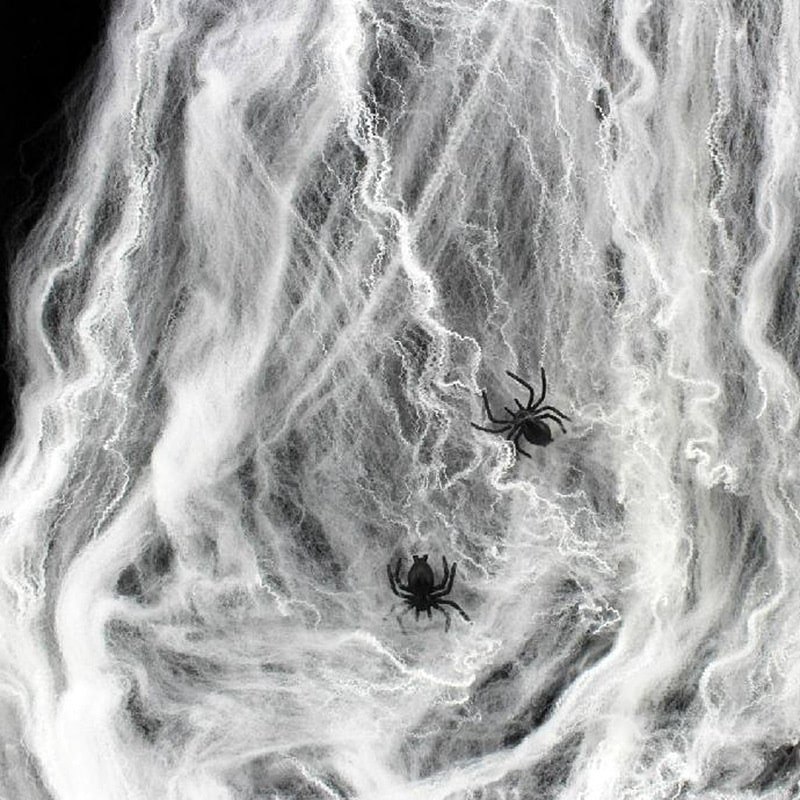 Skræmmende Halloween Spindelvæv med Edderkopper til Dekorering