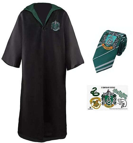Harry Potter Budget Line Robe Necktie Tattoo Set Slytherin Size: Small