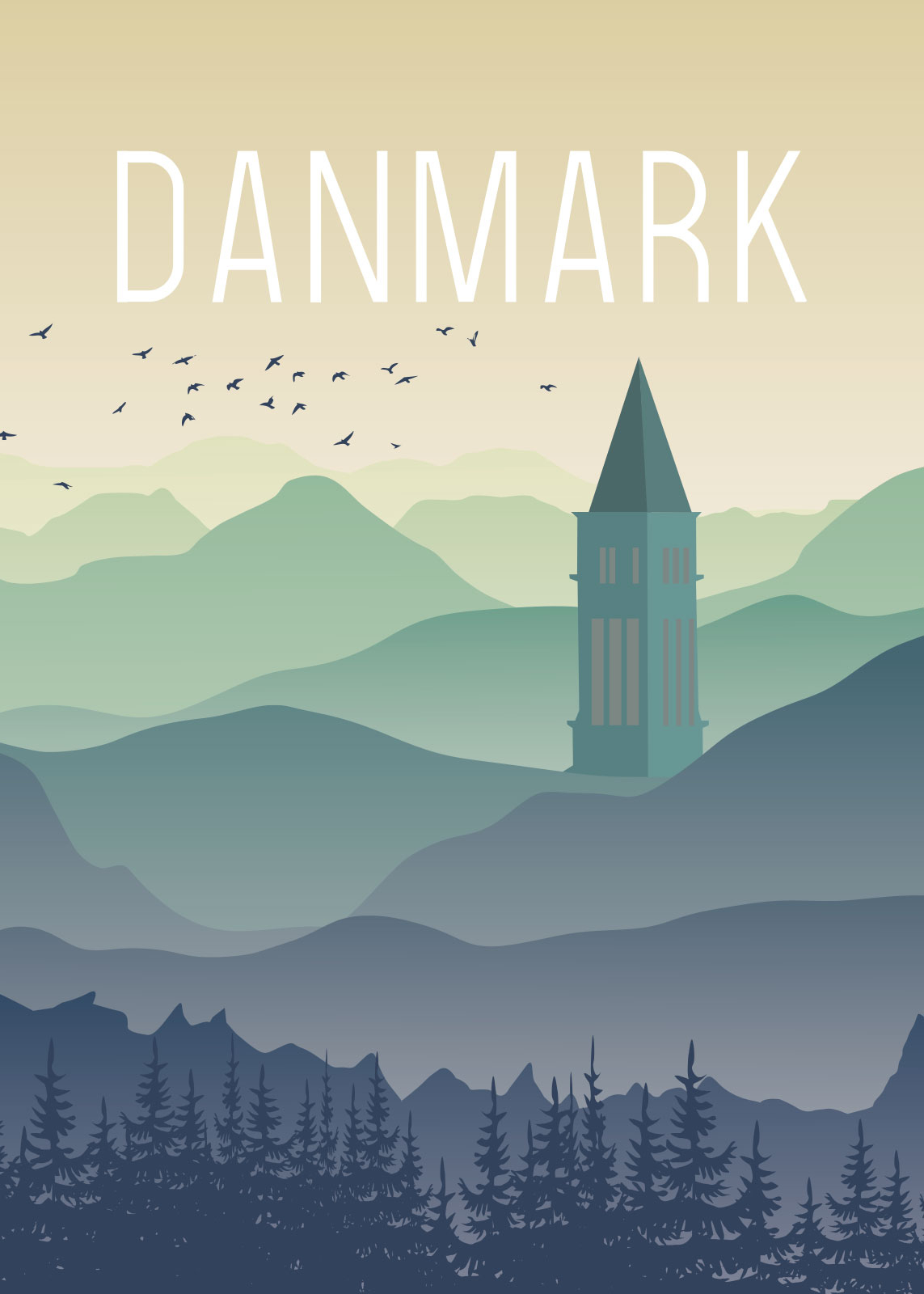 Himmelbjerget – Smuk Naturillustration af Rikke Axelsen