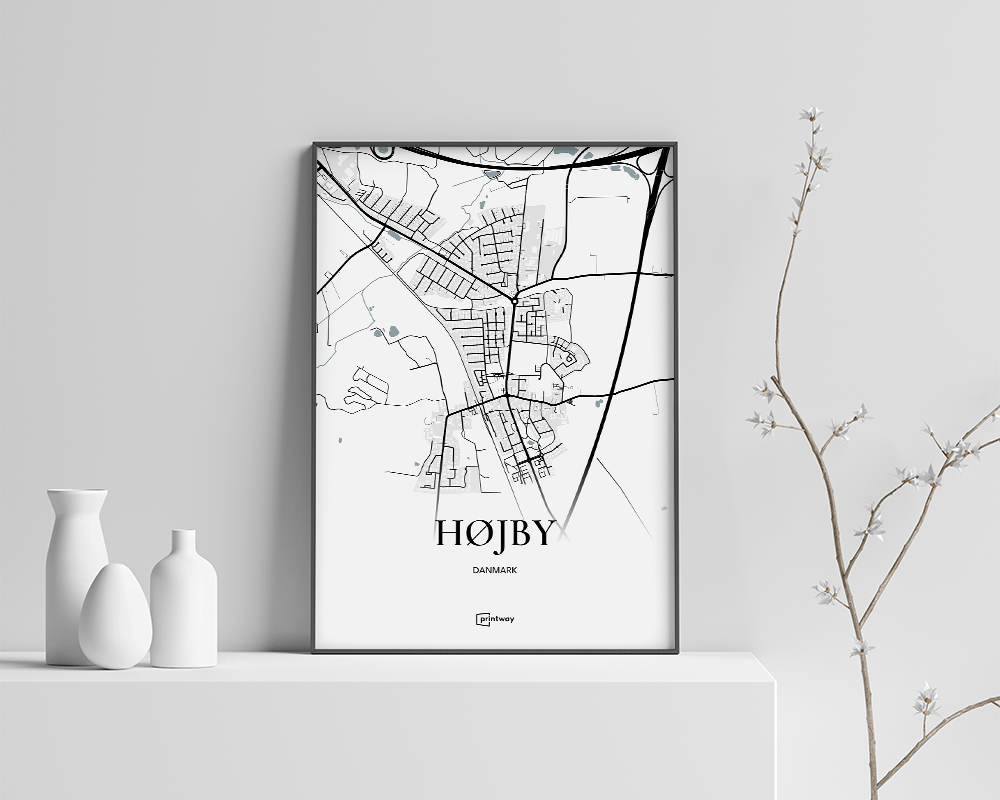 Højby Bykort Plakat - Minimalistisk Design til Dit Hjem