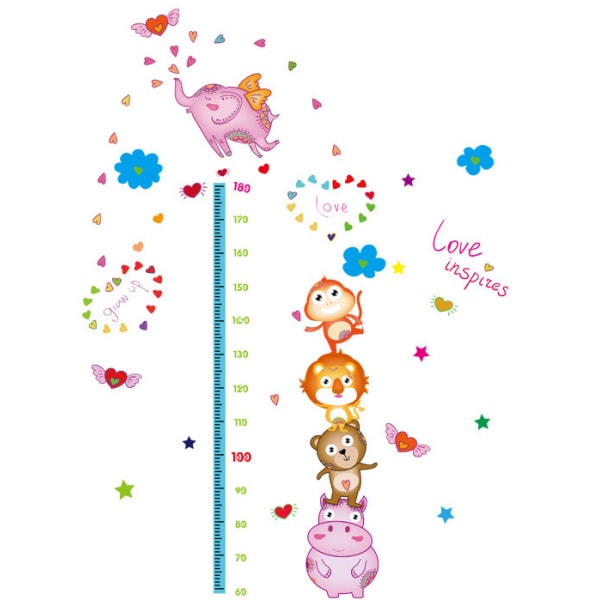 Højdemåler Wallsticker med Dyretårn – Fantastisk Tilbud!
