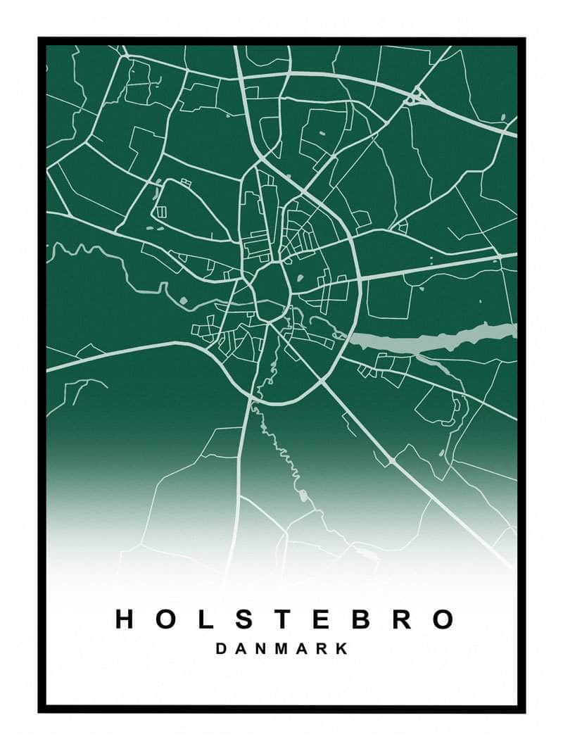 Holstebro Plakat – Detaljeret Kort over Holstebro By
