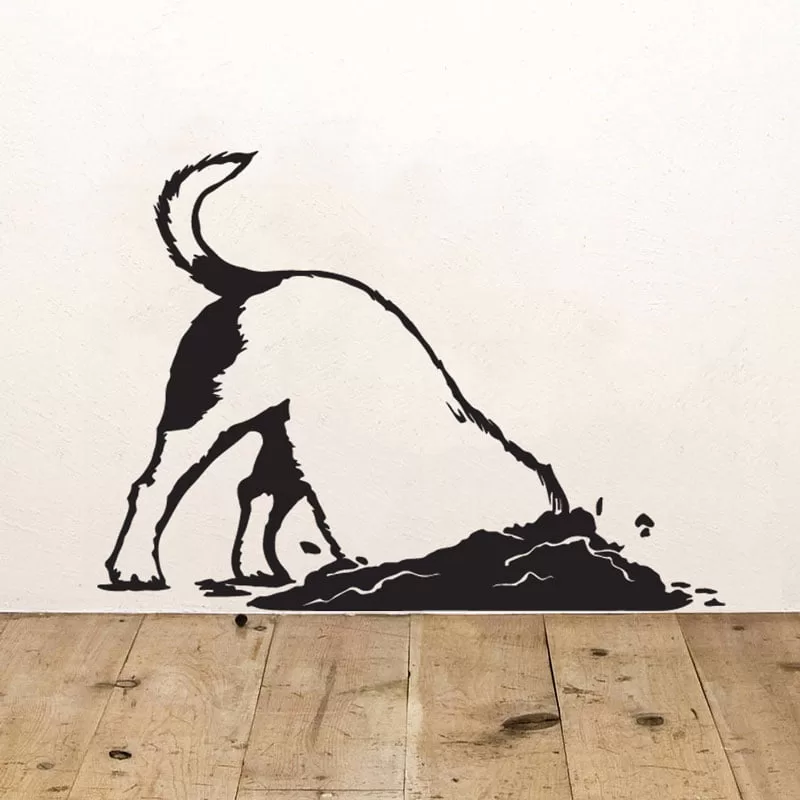 Hund Graver Hul Wallsticker