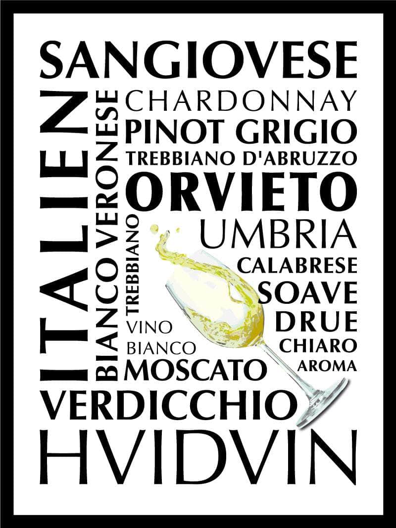 Hvidvinsplakat fra Italien – Et must-have for vinelskere